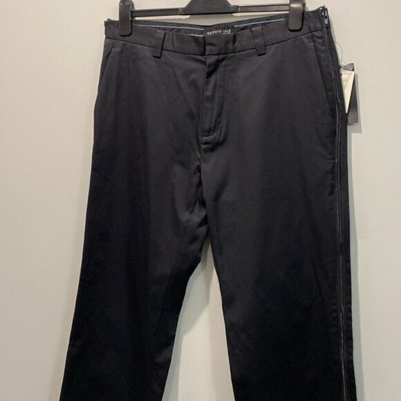 Kenneth Cole Black Straight Flat Front Leg Pants - Picture 11 of 16